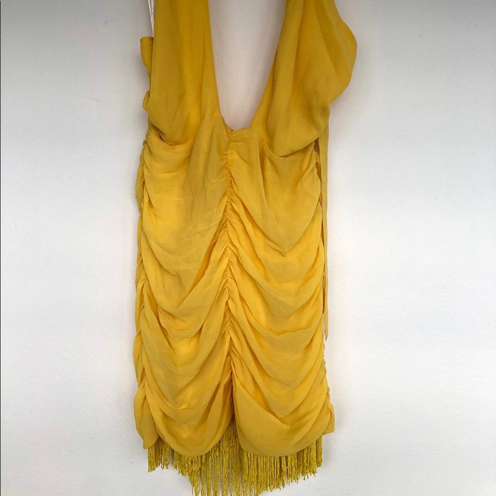 Yellow low-cut short dress- Forever21